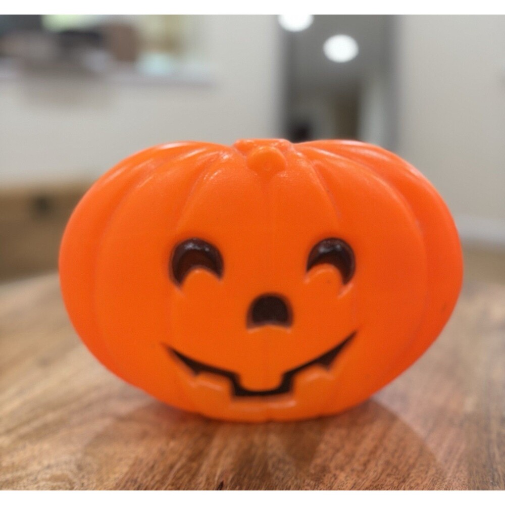 Vintage Halloween Pumpkin Blow Mold Plastic Light Up Jack-o-lantern 🎃 Working